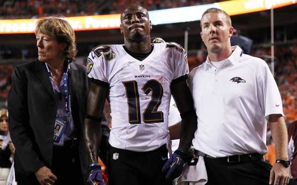 Jacoby Jones will miss the next four to six weeks with an MCL sprain. (Doug Pensinger/Getty Images)